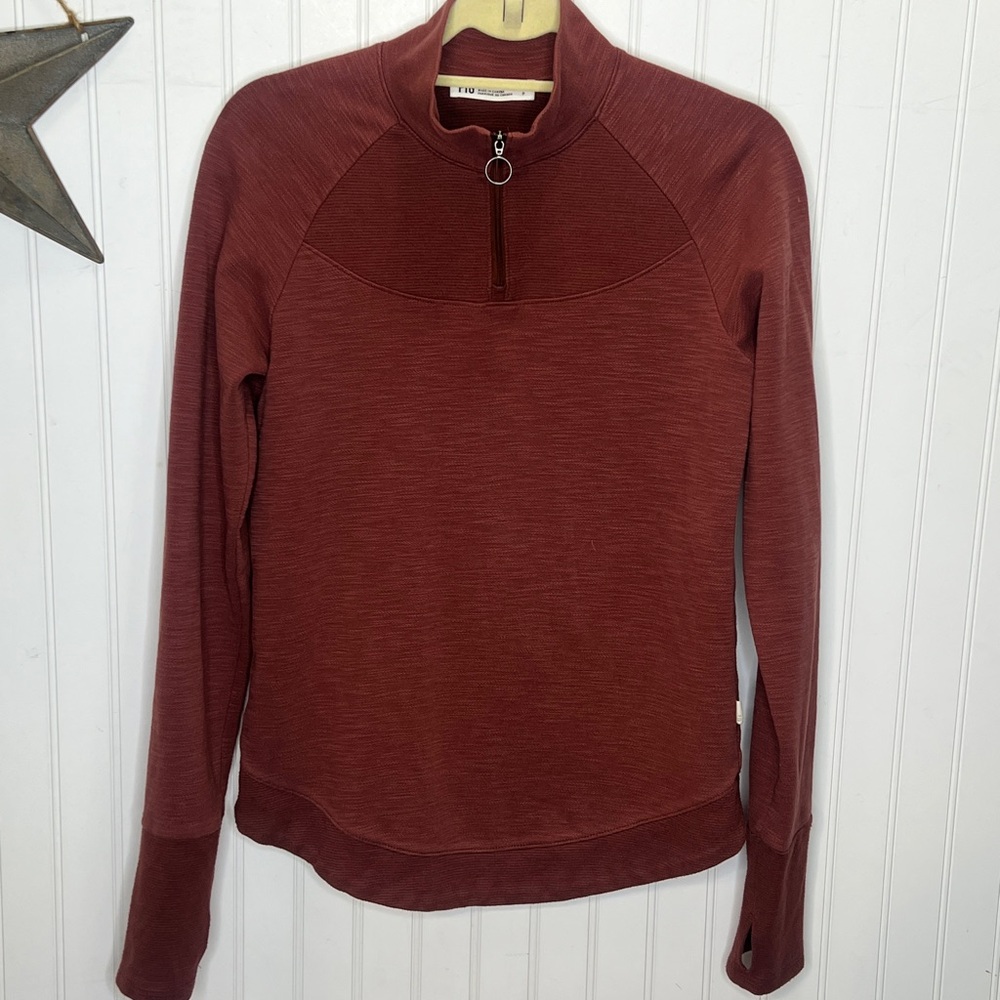 Fig Quarter-Zip Pullover Size Small Petite